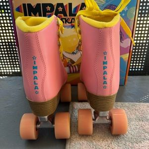 PINK AMS YELLOW IMPLALA ROLLERS SKATES SIZE 6